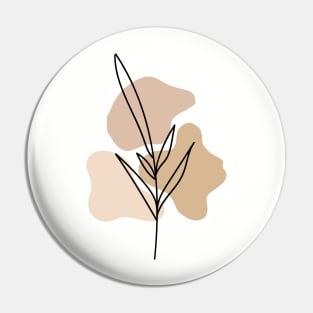 Modern  Abstract Shapes  leaf  Warm Tones  Design Pin