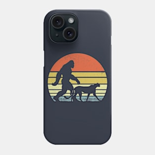 Bigfoot Sasquatch Walking With Cheetah Vintage Wildlife Phone Case