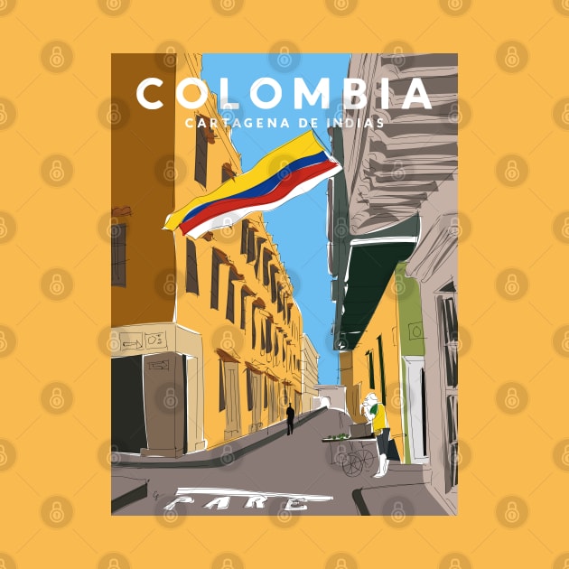 Cartagena de Indias, Colombia Travel Poster by lymancreativeco