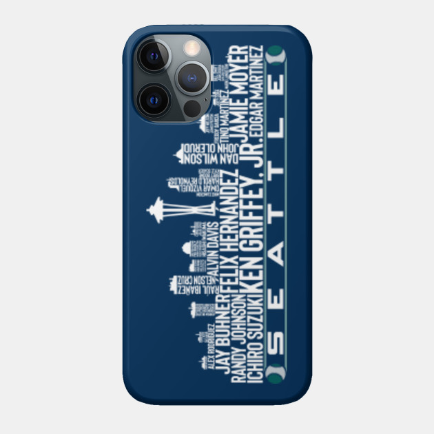 The legends Seattle city skyline of the Seattle baseball team - Seattle Baseball Skyline - Phone Case