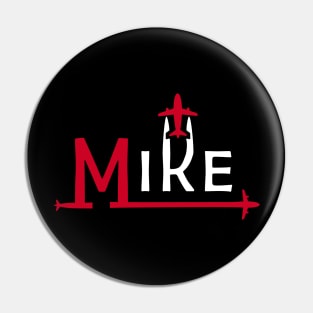 MIKE Aviation Phonetic Alphabet Pilot Airplane Pin