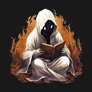 Ghost Reading a Grimoire Book T-Shirt