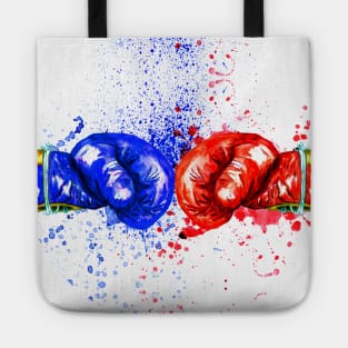 Red and Blue Boxing Gloves Tote