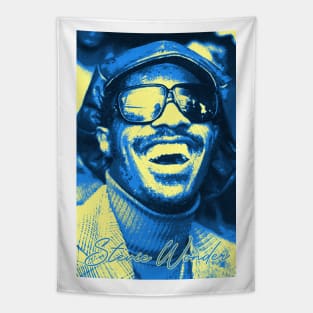 Stevie Wonder Vintage Light Blue Tapestry