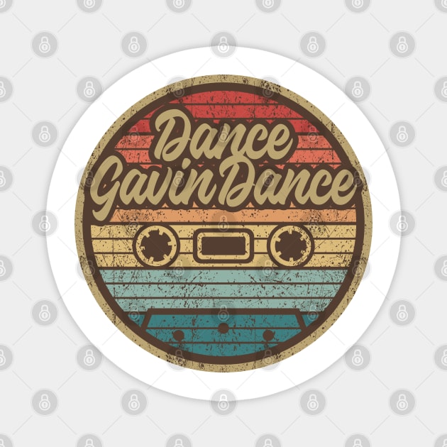 Dance Gavin Dance Retro Cassette Circle Magnet by penciltimes