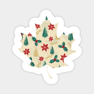 Christmas Retro Floral Pattern Magnet