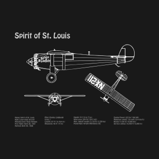 Spirit of St Louis Charles Lindbergh Ryan NYP N-X-211 - PDpng T-Shirt