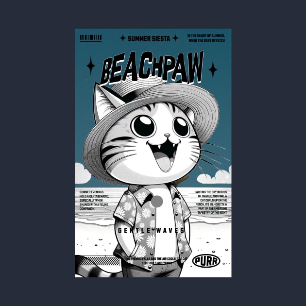 Beachpaw Summer Siesta Tee - Ultimate Sunny Days Cat by Conversion Threads