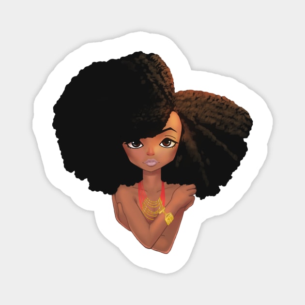 Naturally Fabulous Afro Queen Black Woman Magnet by NaturallyBlack