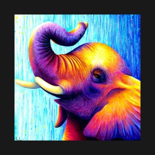 Vibrant baby elephant artwork T-Shirt