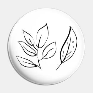 black leaf line art design Pin
