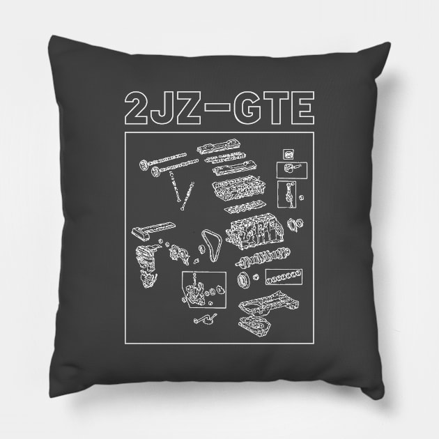 2JZ GTE Engine Pillow by Widmore