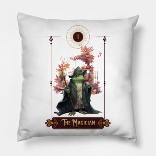 "The Magician" Frog Tarot Card Pillow