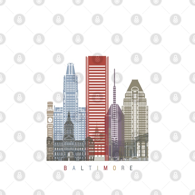 Baltimore skyline poster by PaulrommerArt