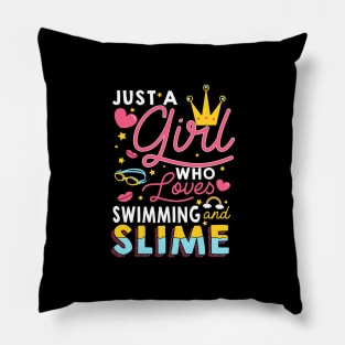 Just A Girl Slime And Swimming - 10th Birthday Gift Pillow