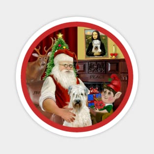 Santa at Home with His Soft Coated Wheaten Terrier Magnet