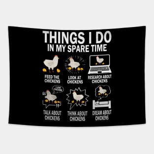 Things I Do In My Spare Time Funny Farmar Farm Chicken Lover Tapestry