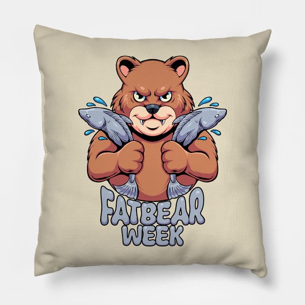 Fat Bear Week 2023 Pillow by Saka