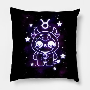 Taurus kawaii zodiac sign Pillow