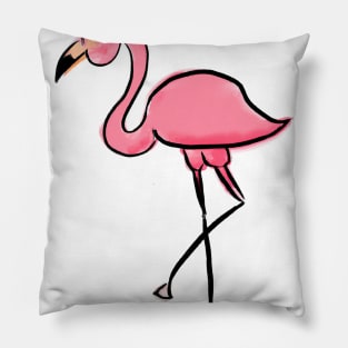 Cute Flamingo Drawing Pillow