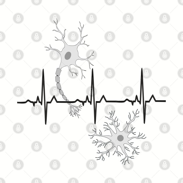 EKG Neuron Neuroscience lover - black by RosArt100