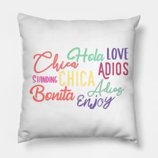 Quotes cute pattern motivation spanish Pillow