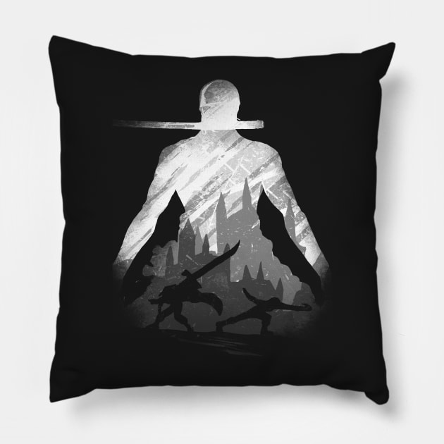 Monochrome Hunter Pillow by FanFreak