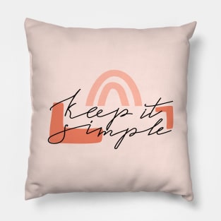 Abstract geometric shapes and lettering. Typography slogan "Keep it simple". Design print. Pillow