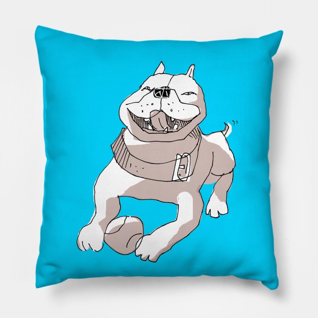 Happy staffie Pillow by vectormutt