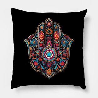 Colorful Hamsa Art Pillow