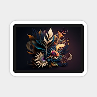 Abstract Floral Garden Botanical Print Magnet