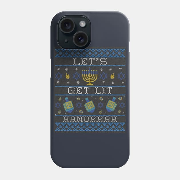 Let's Get Lit Hanukkah Phone Case by CHADDINGTONS