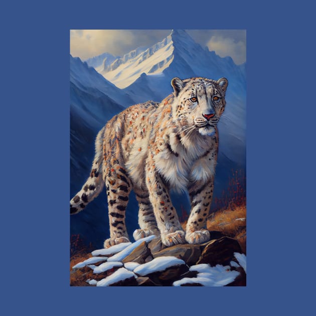 Snow Leopard Oil Paint by ABART BY ALEXST 