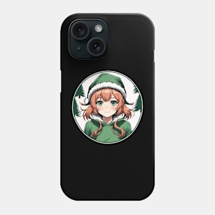 Green eyed waifu wants to celebrate xmas with you Phone Case