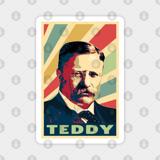 Teddy Roosevelt Vintage Colors Magnet by Nerd_art