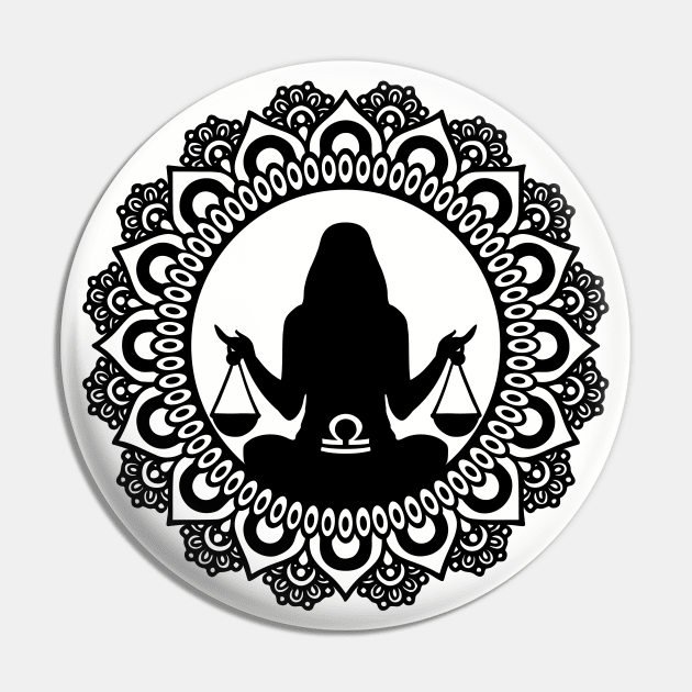 Libra Zodiac Mandala Pin by LaurenElin