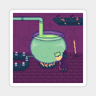 Witches' Brew Factory Pixel Art Magnet