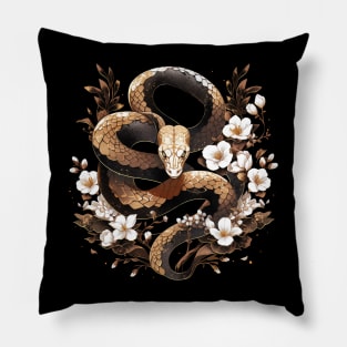 Golden Floral Snake Pillow