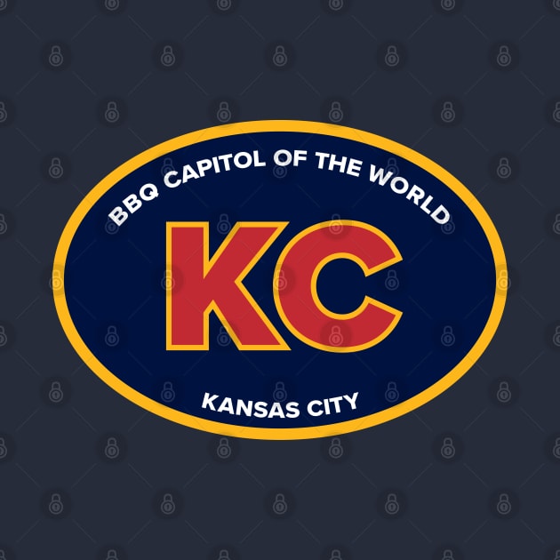 Kansas City Missouri KC BBQ Capital Blue Oval by TGKelly