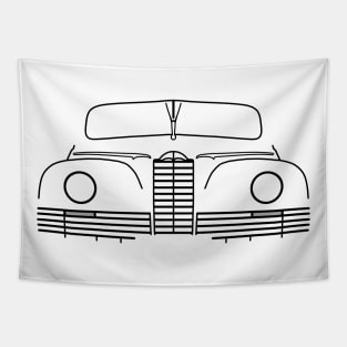 Packard Super Clipper 1940s classic car black outline graphic Tapestry