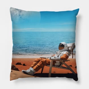 Astronaut on Mars beach Pillow