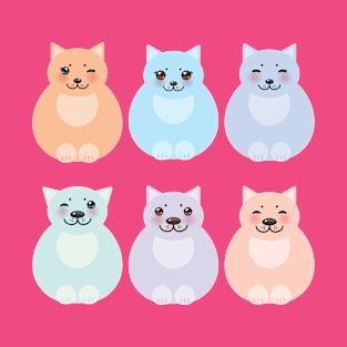 Funny cats, pastel colors (2) T-Shirt