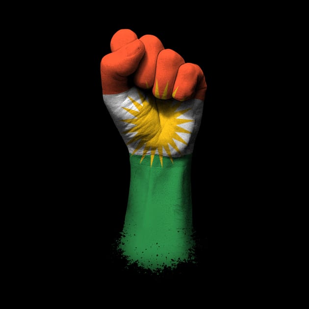 Flag of Kurdistan on a Raised Clenched Fist by jeffbartels