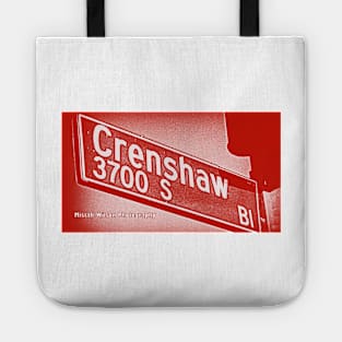 Crenshaw Boulevard (Red), Los Angeles, California by Mistah Wilson Tote