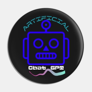 Chat GPT Artificial , Blue Robot Pin