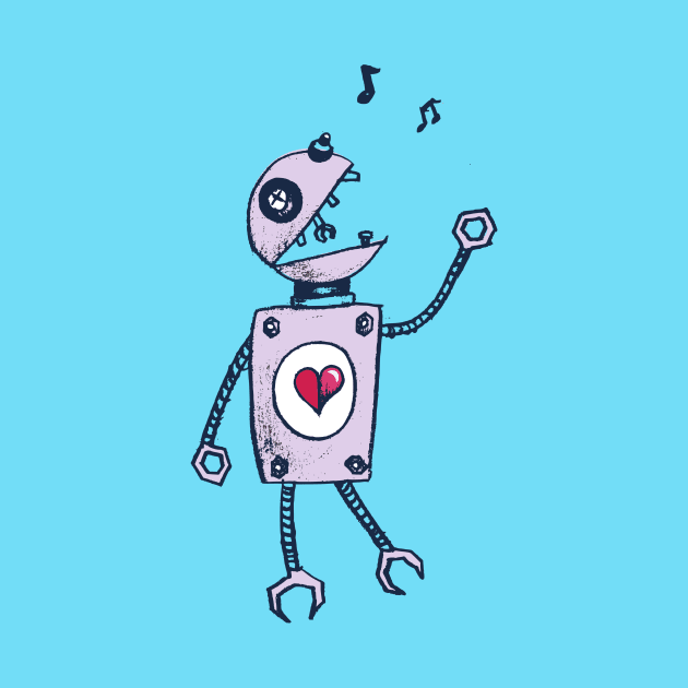 Happy Singing Cartoon Robot by Boriana Giormova