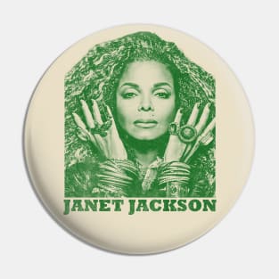 30 Janet jackson - green solid style Pin