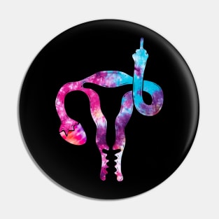 Funny Uterus Shows Middle Finger Feminist Feminism Tie Dye Pin