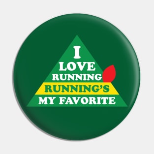 I Love Running Running's My Favorite Funny Christmas Runner Pin