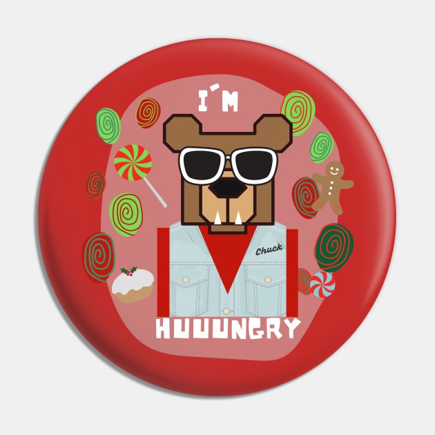 Chuck is Hungry Pin by MidMod